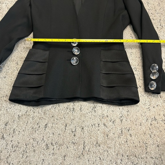 Roger Sakoun size 38 (6-8 us) viscose blend large diamond buttons couture luxury - Picture 11 of 15